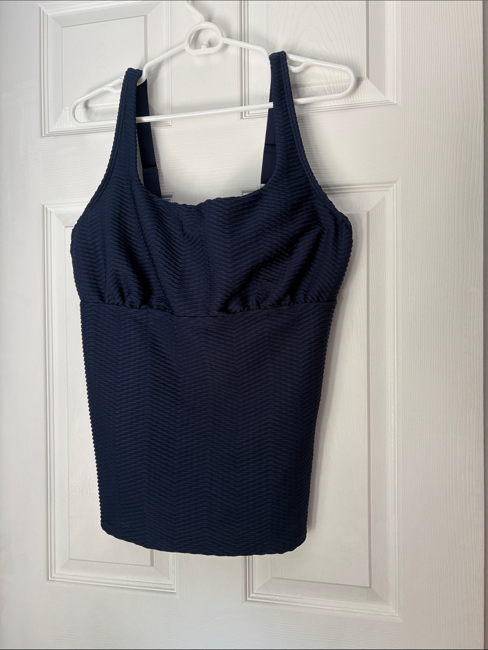 Lands' End Navy Bra-Style Tankini Top